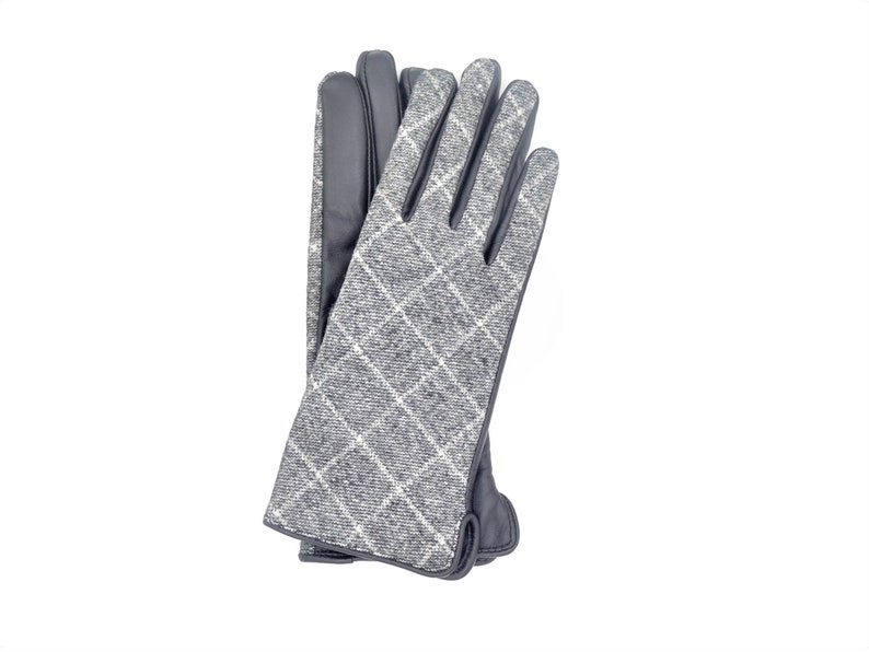 Fabric And Leather Touchscreen Gloves