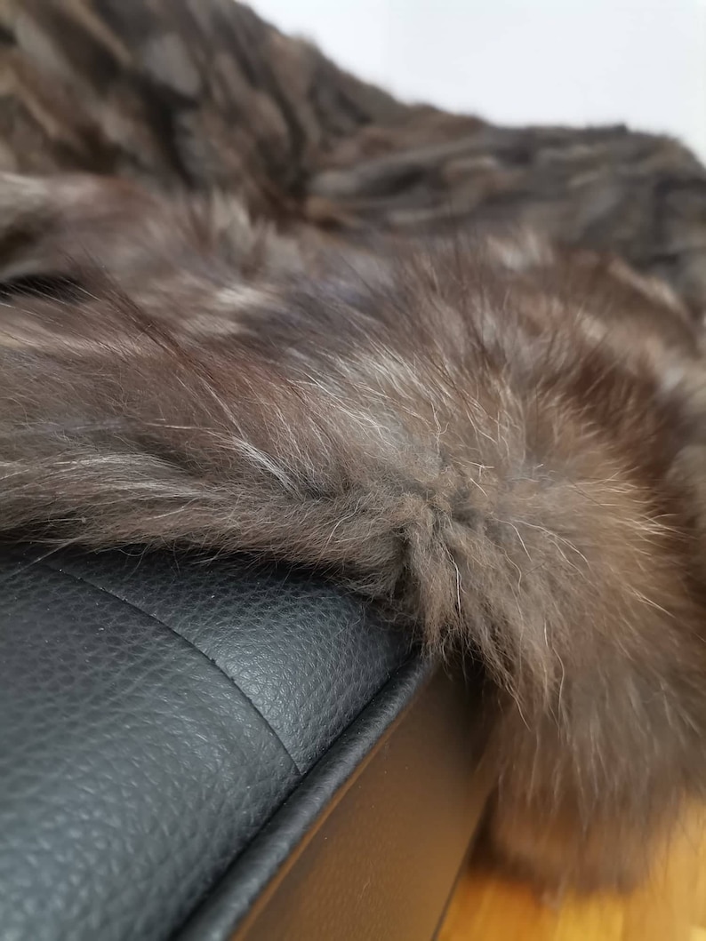 Large Throw REAL Fur Blanket Natural Silver Crystal Fox Fur Etsy