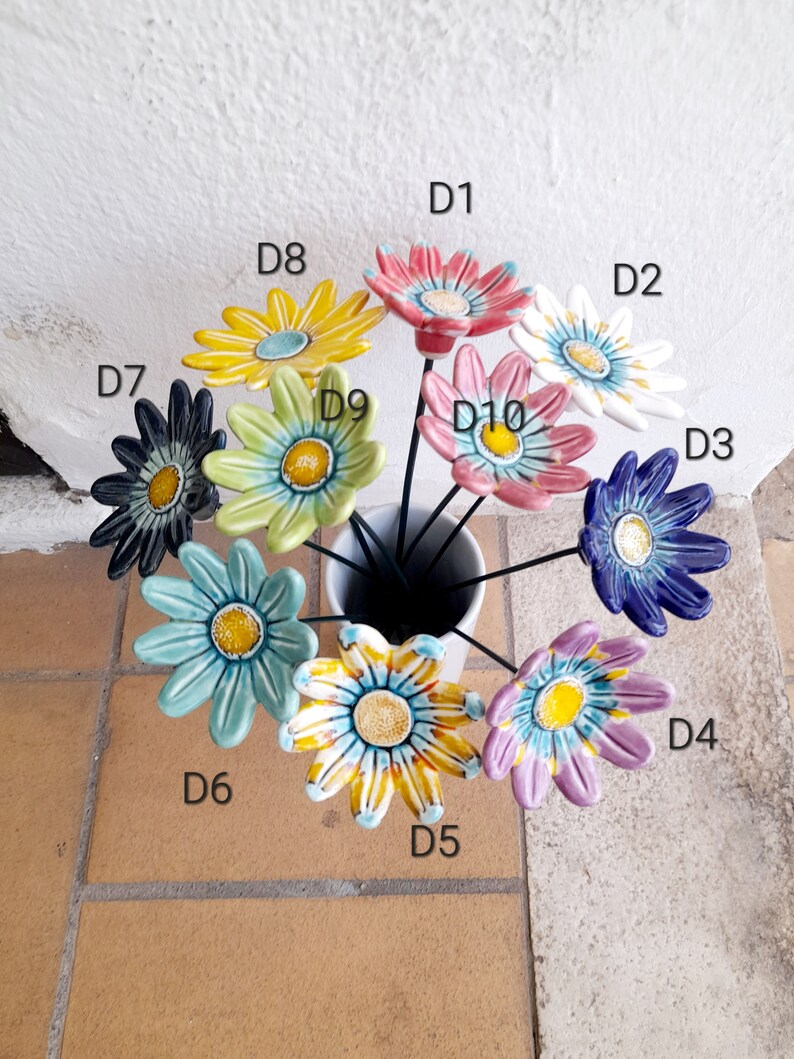 Amazing Ceramic Flowers Best Seller in Our Shop Vivid Colors. Ceramic Poppy Flower. image 5