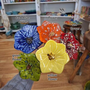 Amazing Ceramic Flowers Best Seller in Our Shop Vivid Colors. Ceramic Poppy Flower. image 7