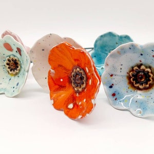 Amazing Ceramic Flowers Best Seller in Our Shop Vivid Colors. Ceramic Poppy Flower. image 1