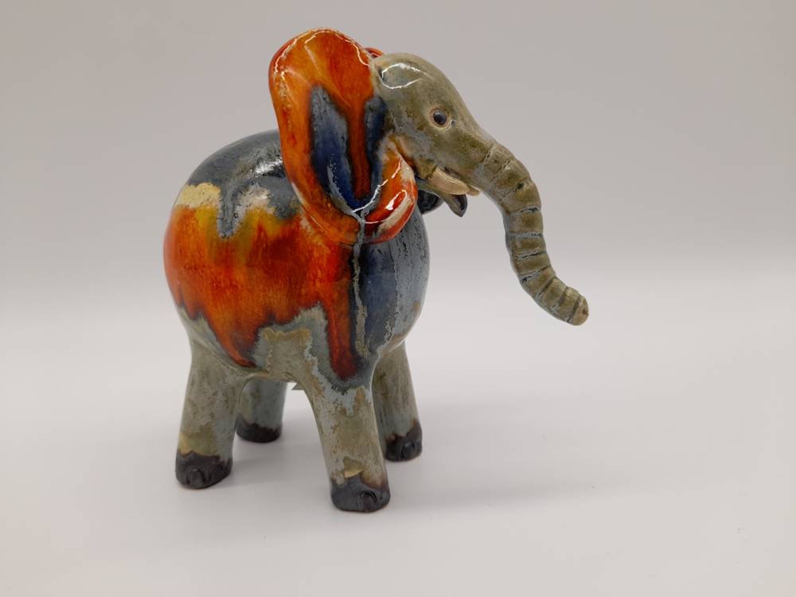 Ceramic Elephant. Unique. Piece of art. Handmade. Elephant Etsy
