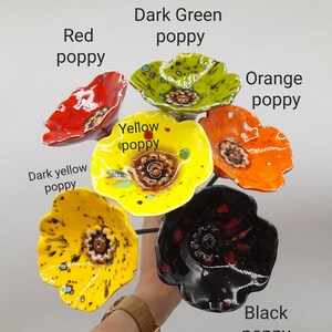 Amazing Ceramic Flowers Best Seller in Our Shop Vivid Colors. Ceramic Poppy Flower. image 2