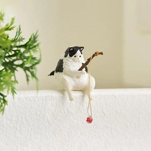 Gato Pescador Figuras de Gato Pescador en Miniatura Aprox. 3-4 cm de alto Bellamente detallada Linda figura de gato imagen 3