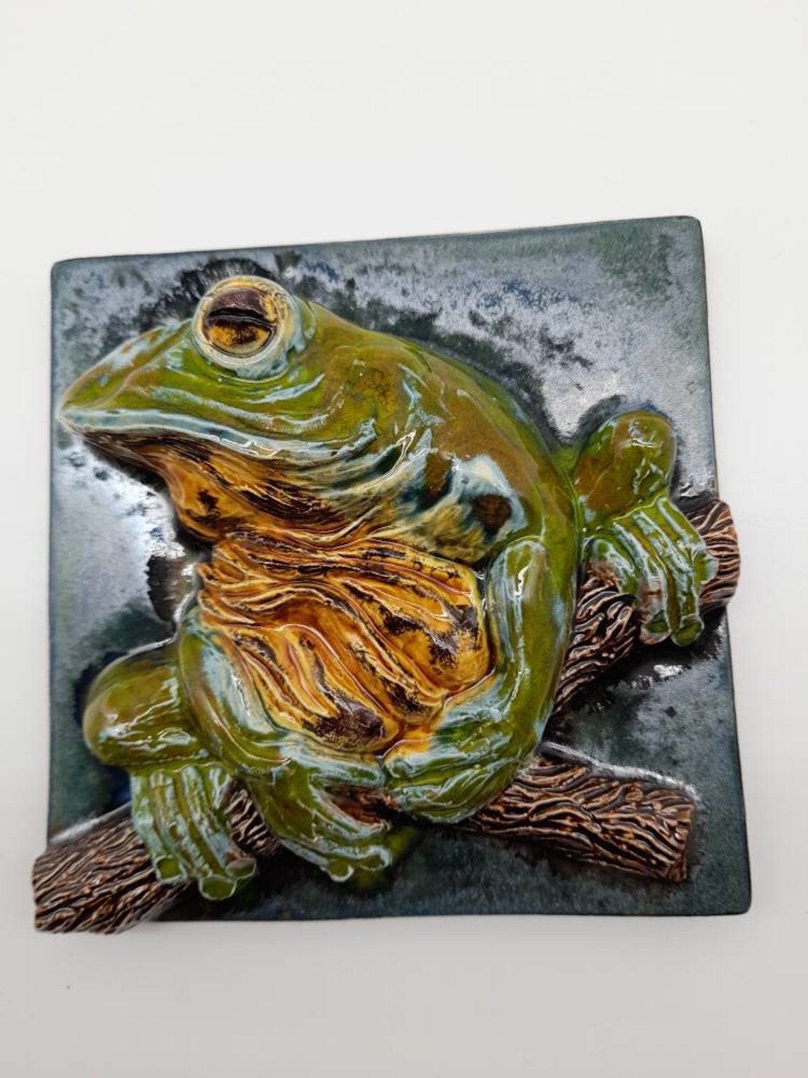 3D animal tile. High Relief Handmade ceramic tile. Portuguese Etsy