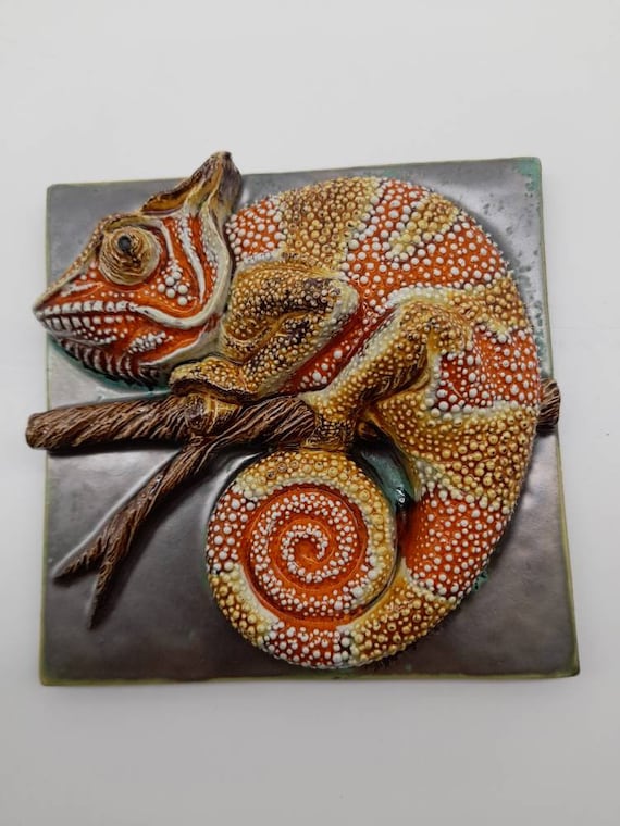 3D animal tile. Portuguese ceramic tile. Animal tile. Hand Etsy