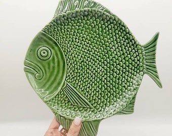 Ceramic Fish Plate ( 29 cm) Handmade in Portugal.