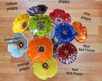 Amazing Ceramic Flowers! Best Seller in Our Shop!! Vivid Colors. Ceramic Poppy Flower.