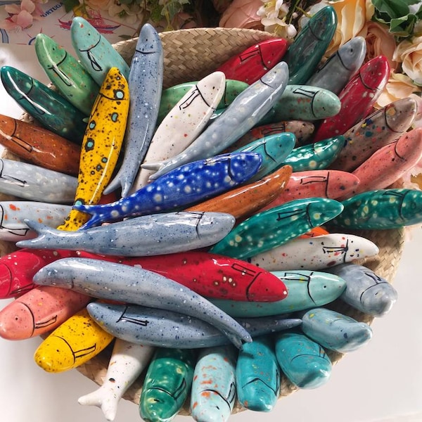 Amazing ceramic sardine!!! Vibrant Colors!! **Best seller**