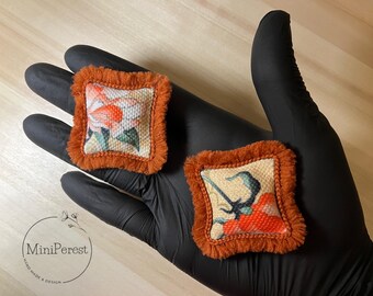 Cuscini in miniatura in scala 1:12, cuscini fatti a mano per case delle bambole, decorazioni per case delle bambole