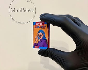 Rivista in miniatura in scala 1:6, decorazione per casa delle bambole in stile pop art, accessorio per bambola fatto a mano