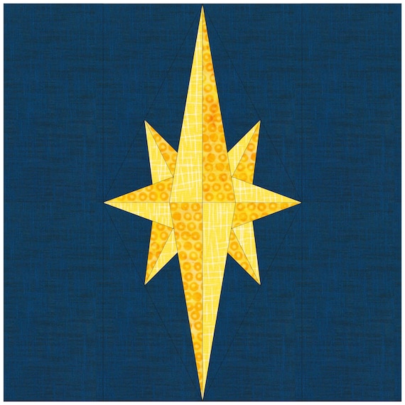 Christmas Star PDF Quilt Block - Etsy