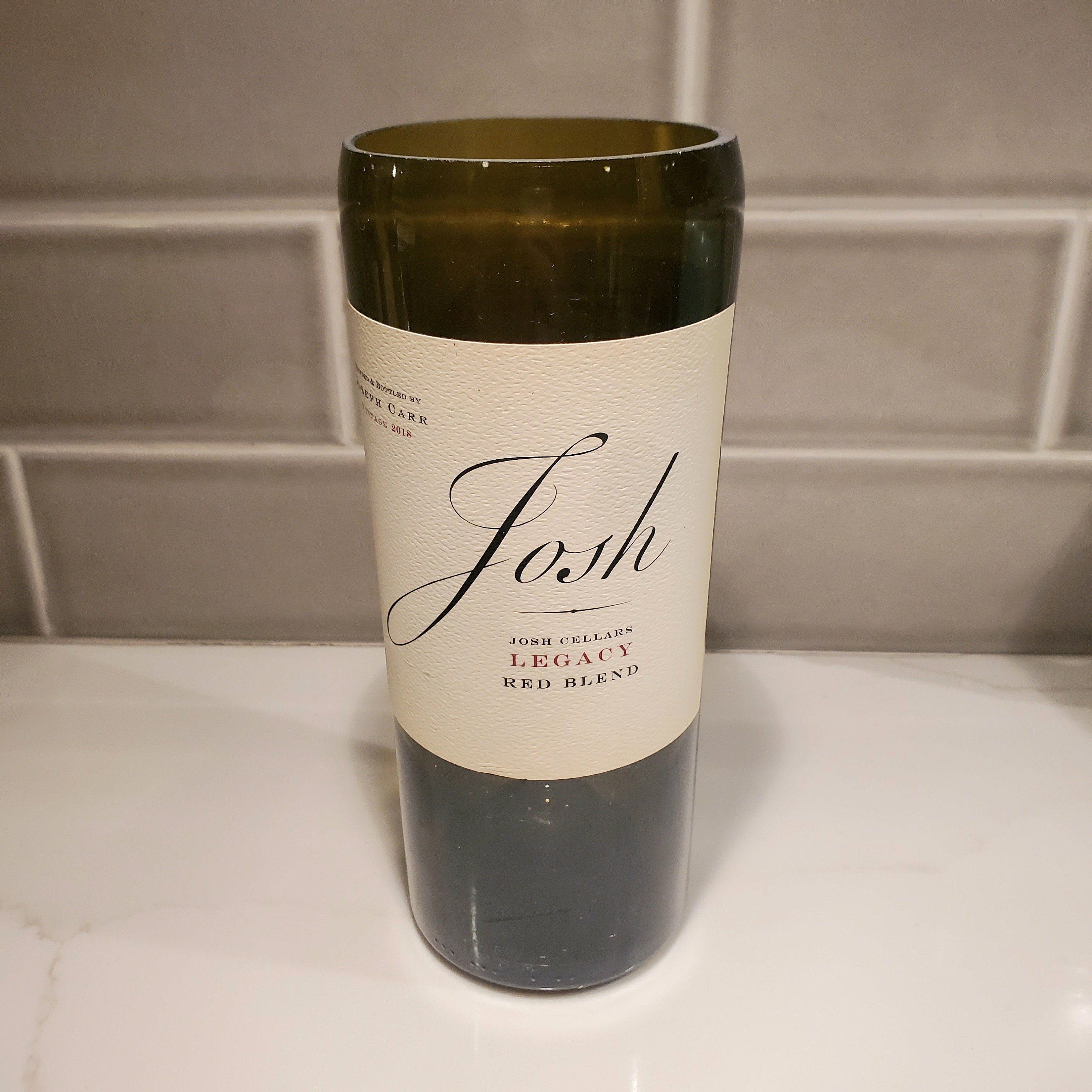 Josh Legacy Red Blend Wine Hand Cut Upcycled Wine Bottle Candle Choose