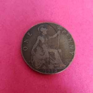 Antique 1912 King George V U.K. One Penny Coin KM# 810