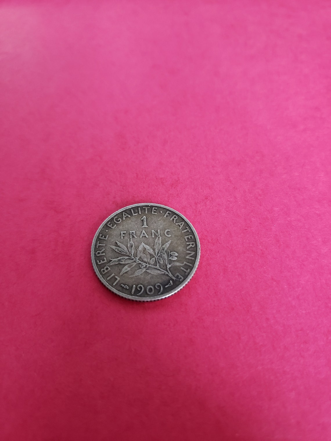 Antique 1909 French 1 Franc Coin KM 844 | Etsy