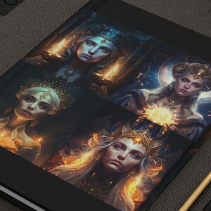 The Four Houses #42 - Beautiful Empress Princess Fantasy Sci-fi Art Hardcover Journal Matte