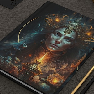 Helen - Beautiful Empress Princess Fantasy Sci-fi Art Hardcover Journal Matte