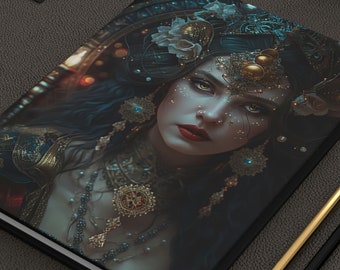 Elara #36 - Beautiful Empress Princess Fantasy Sci-fi Art Hardcover Journal Matte