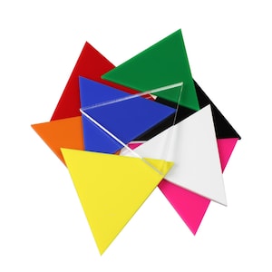 Acrylic Triangles in Clear, Mirror and Colors