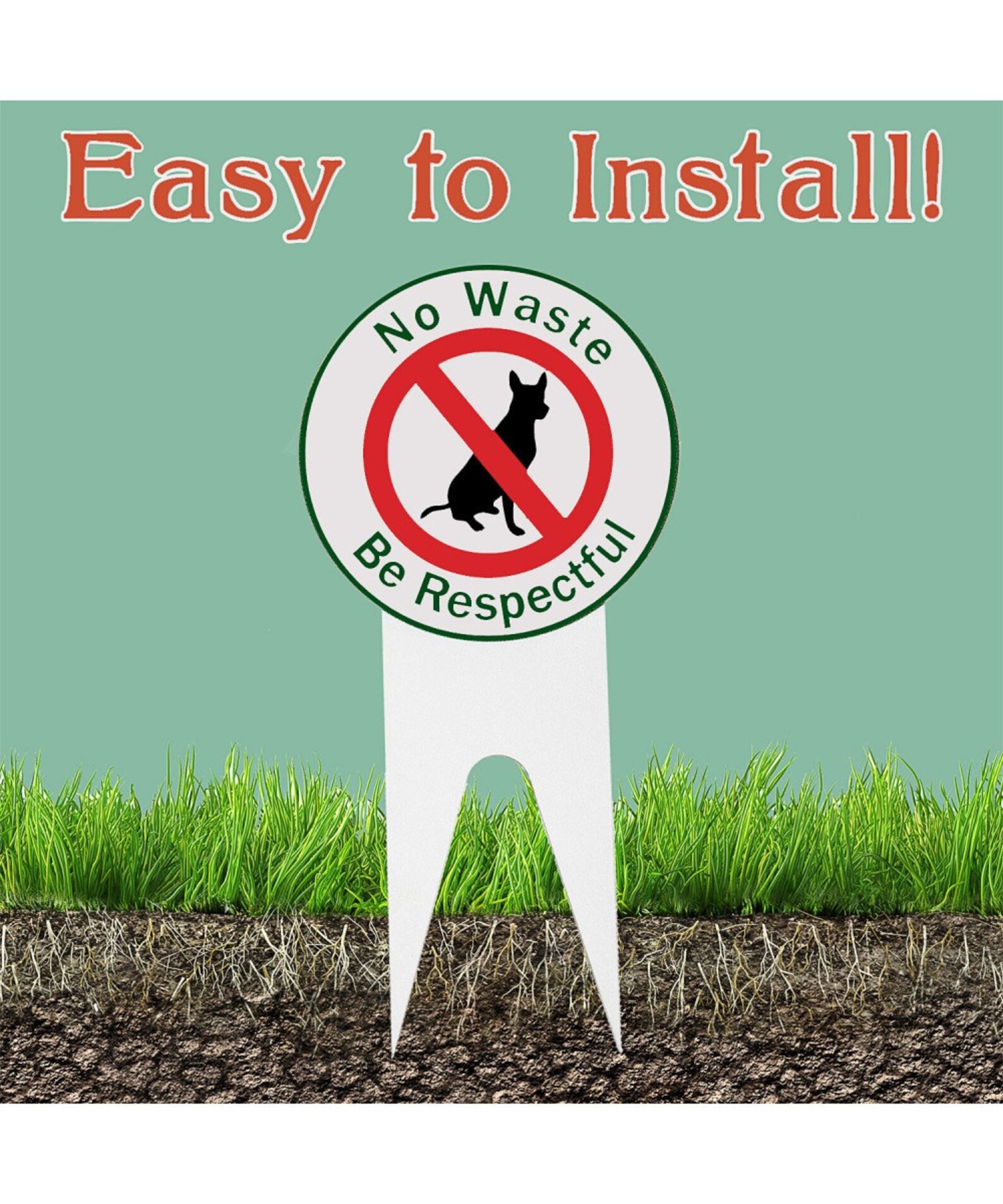 No Waste Be Respectful Dog Signs 5 Wide X 10 Etsy UK