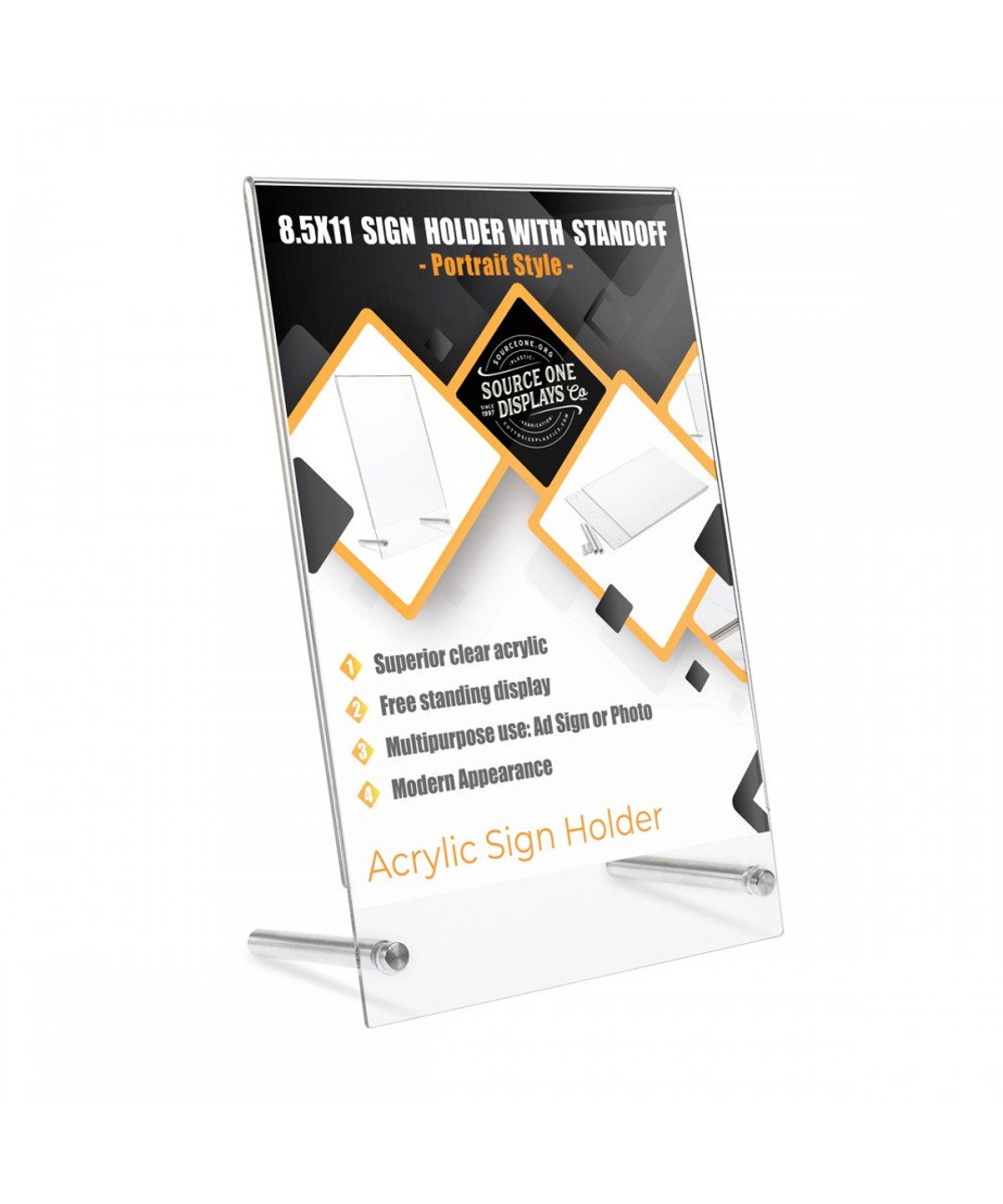 Premium Desktop Sign Holder With Standoff Hardware Made in Etsy