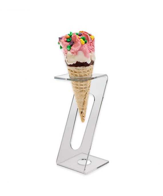 Single Cone Ice Cream Holder  Clear Acrylic (Made in the USA)