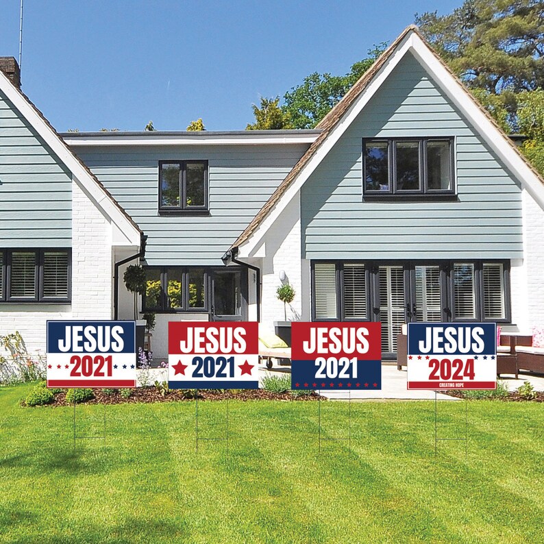 Printed Jesus 2021-2024 Yard Signs. USA Made | Etsy