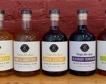 Drinking Vinegar / Cocktail Mix / Non Alcoholic Drink Mix / Shrub Mix  - Variety of flavors, available in 2 sizes.