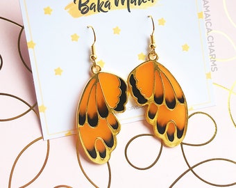 Monarch Butterfly Wing Earrings || Resin