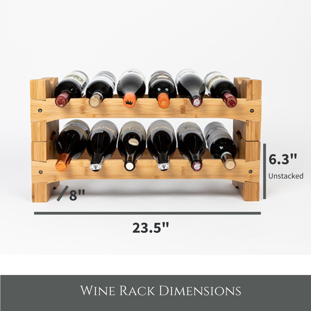 Stackable Wine Rack Set Two Tiers Holds 12 Bottles of Wine Exclusive