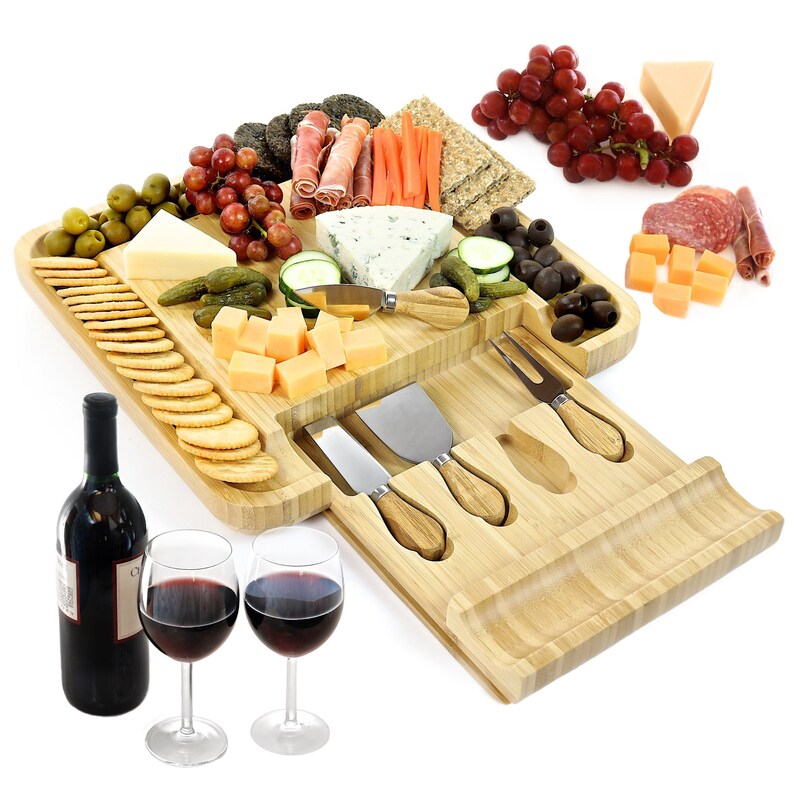 Cheese and Charcuterie Board Gift Set With Cheese Knives Housewarming