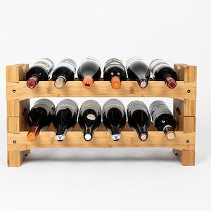 RTA 30 Bottle Wooden Wine Rack for Self Assembly Galvanised Steel