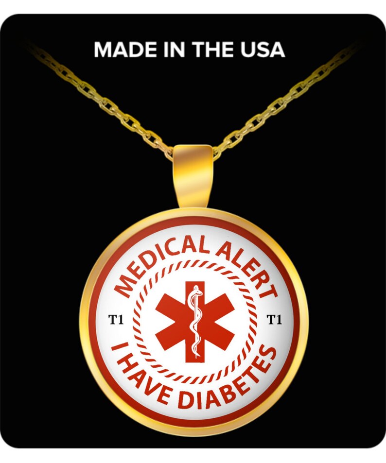 Medic Alert Necklace for Men Women Kids I Have Diabetes Etsy