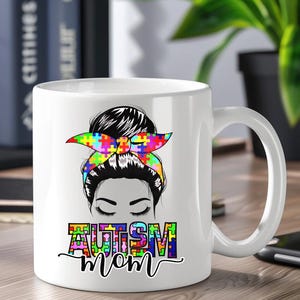 Autism Mom Coffee Mug: Puzzle Piece Pride, Special Needs Support