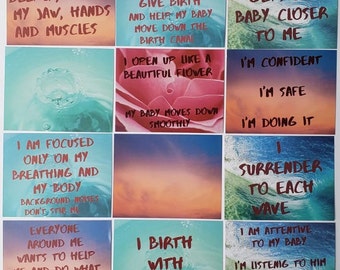 Empowering Pregnancy and Birth Mindfulness Affirmation Cards- Inspired by Hypnobirthing