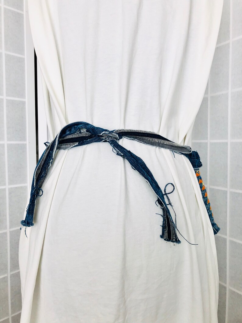 Upcycled Tribal Hip /& Crossbody denim bag