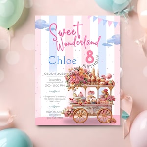 Ice Cream Birthday Invitation Editable Sweet Ice Cream Truck Invite Here's The Scoop Girl Summer Party Printable Template Download CR