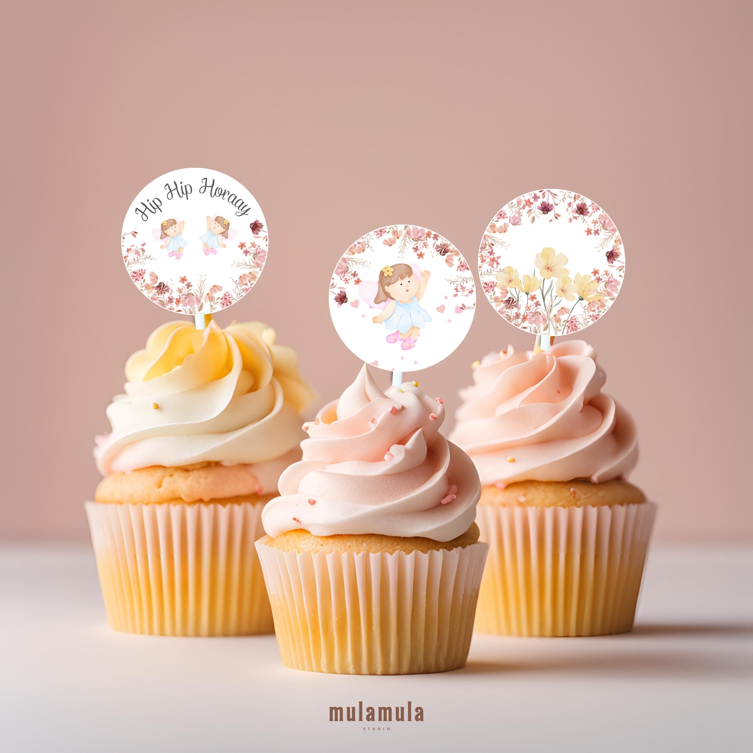 Fairy Cake Topper Fairy Party Printable Cake Topper Spring Flower Fairy ...
