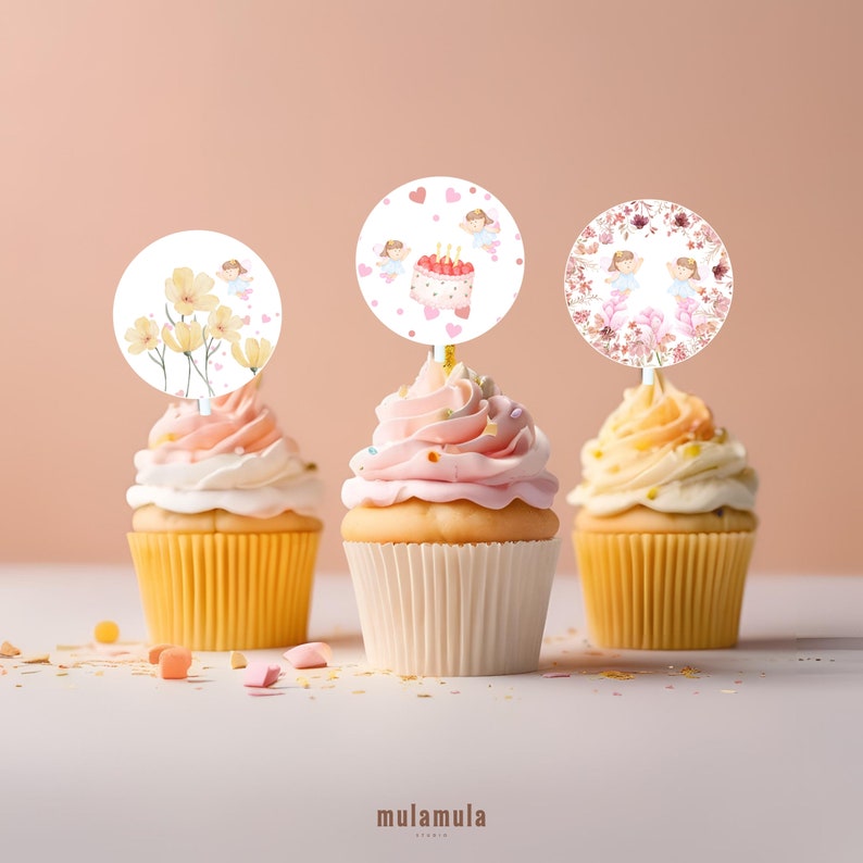 Fairy Cake Topper Fairy Party Printable Cake Topper Spring Flower Fairy ...
