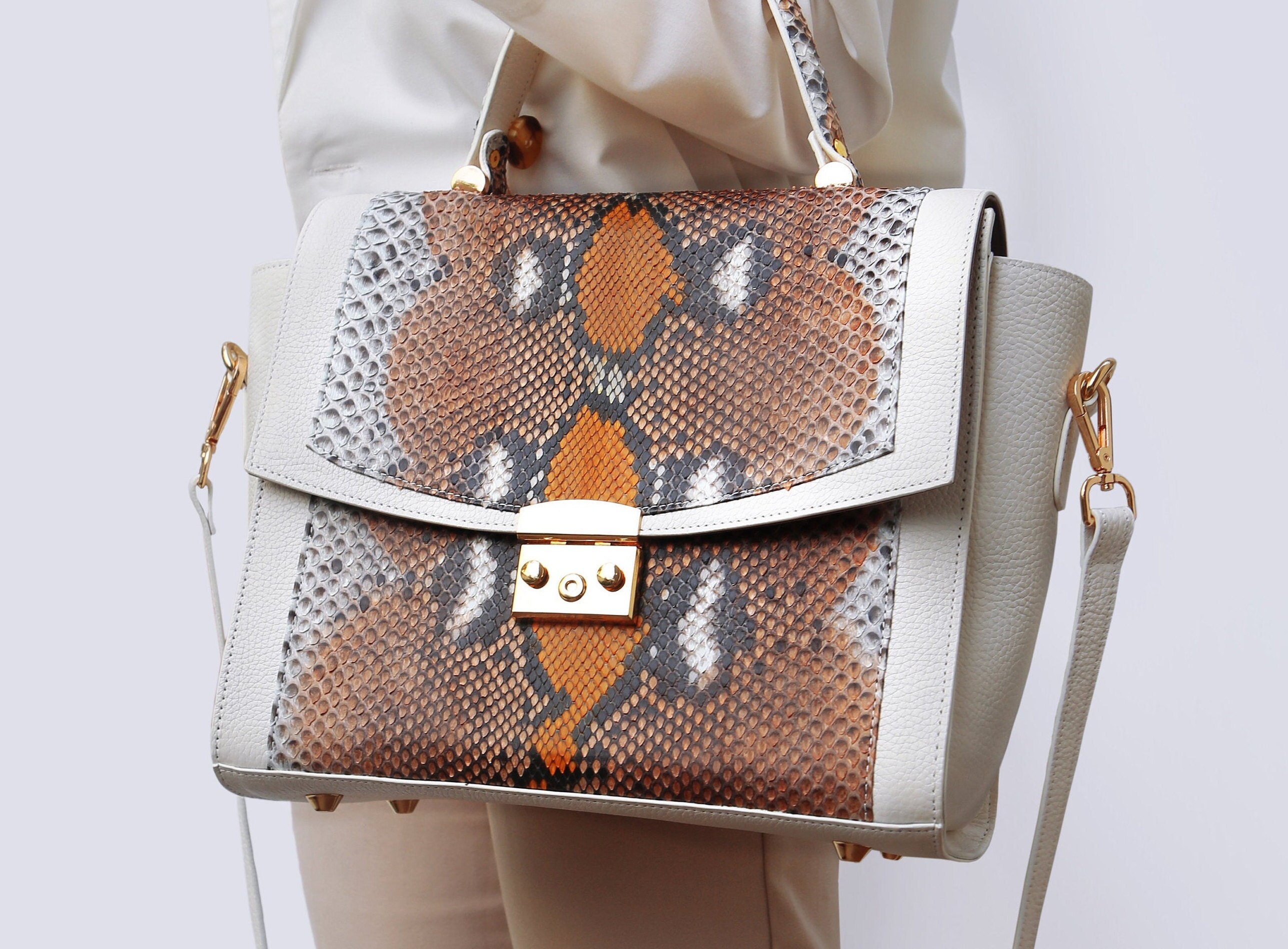 Genuine Real Python crossbody bag . Snakeskin cross body purse Etsy