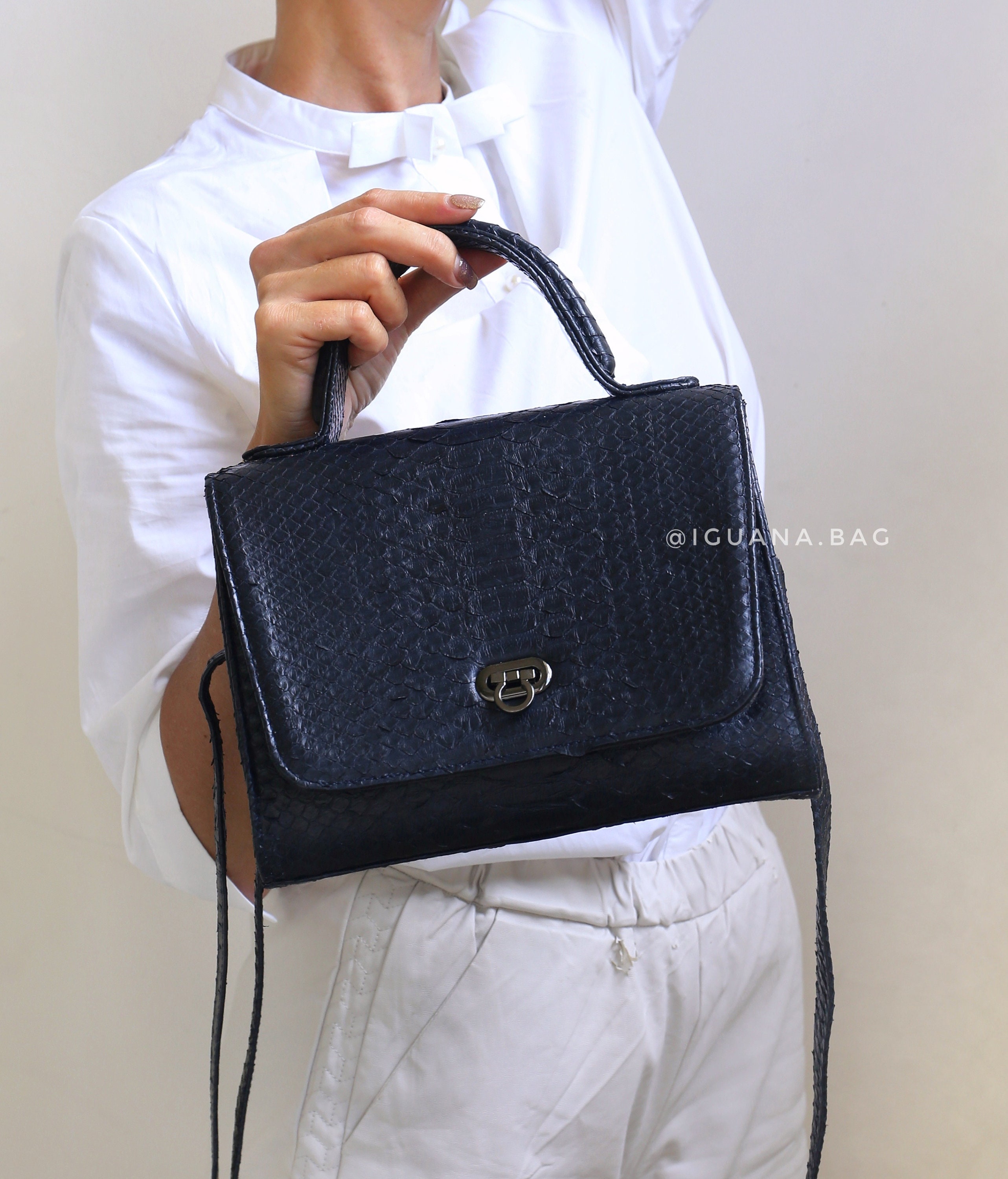 Snake skin designer handbag for women Genuine Python leather | Etsy