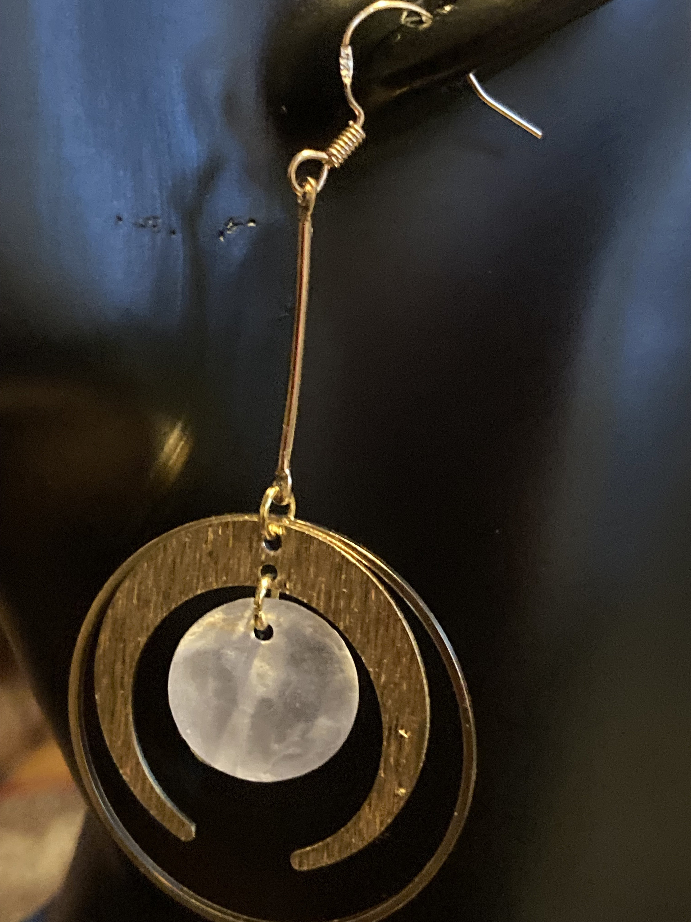 Philippine Capiz Shell Sterling Silver Gold Drop Earrings. - Etsy
