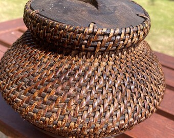 バスケット イフガオ族 フィリピン 編み込み籐バスケット - Etsy 日本