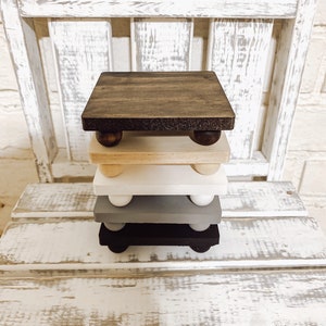 Farmhouse wooden riser pedestal tiered tray home decor display plant stand candle holder gift