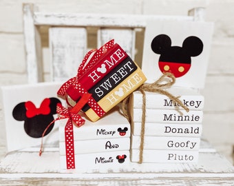 Disney Wooden Mini Book Stack, Tiered Tray Decor