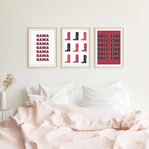 University of Alabama, roll tide, bama, Tuscaloosa Digital Prints, Set of 3, Apartment, Dorm, Bachelorette Party, House Decor, Bedroom, Cute