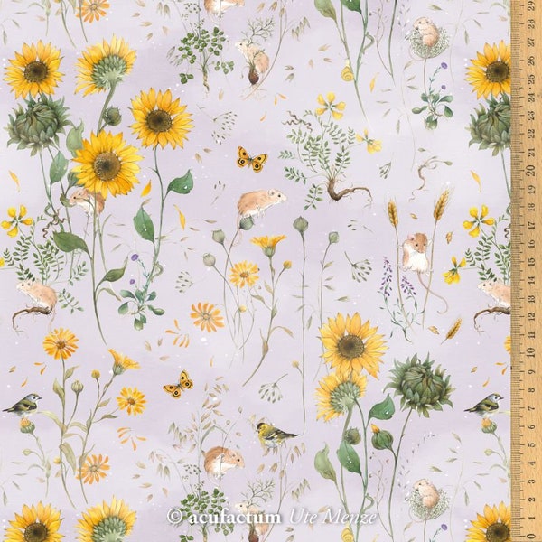 Acufactum cotton fabric sunflower field 145 cm wide