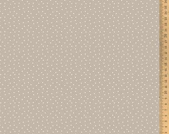 Acufactum cotton fabric polka dots taupe-white 145 cm wide