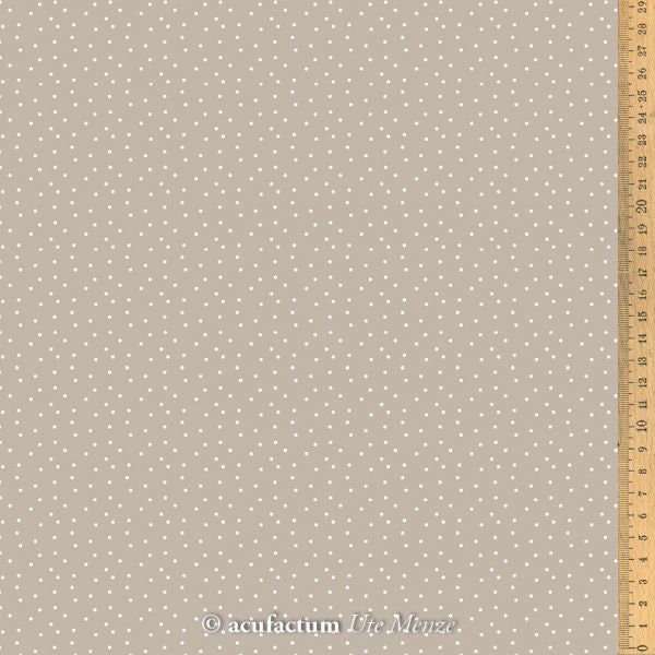 Acufactum cotton fabric polka dots taupe-white 145 cm wide