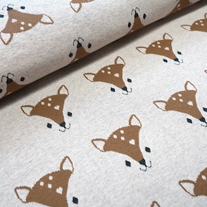 Organic cuddly jacquard from Stoffonkel Missi gray-brown little fox (GOTS) 0.50 cm